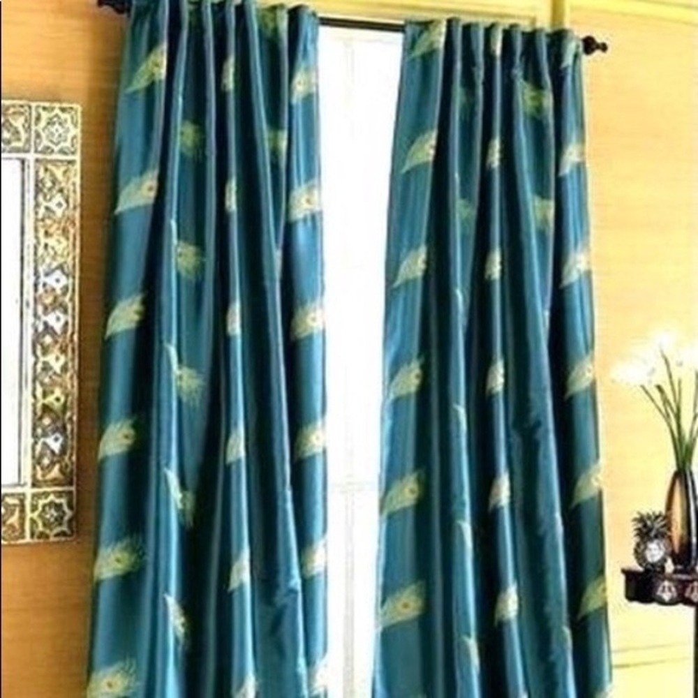 Pier 1 Imports embroidered peacock curtains. Set of 4